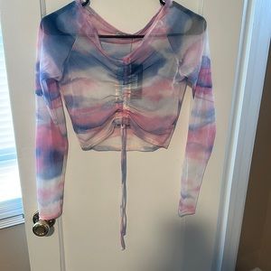 Mesh multicolored crop top